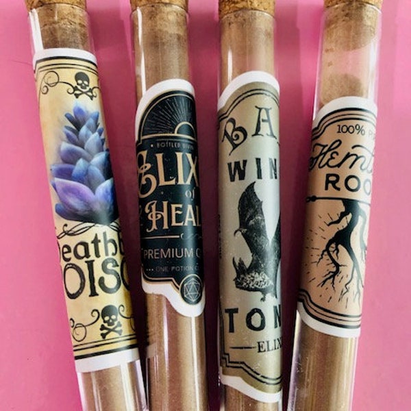 Apothecary Favours, Hot Chocolate Tubes