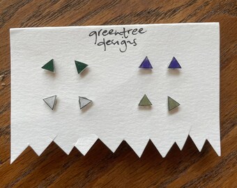 Triangle Stud Earrings, Geometric Stud Earrings, Minimalist Earrings, Geometric Earrings Set