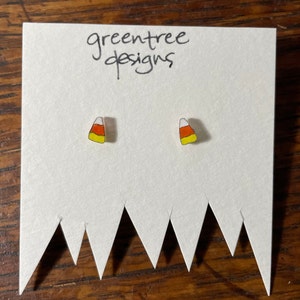 Candy Corn Earrings, Halloween Earrings, Halloween Candy Earrings