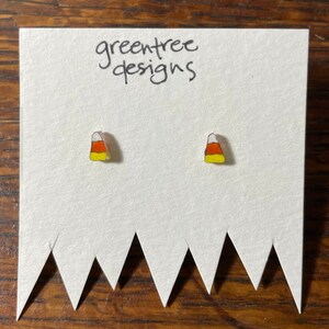Candy Corn Earrings, Halloween Earrings, Halloween Candy Earrings