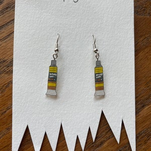 Paint Tube Earrings, Paint Earrings, Art Earrings, Artist Earrings