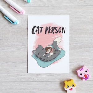 Postkarte "Cat Person" – Geschenkidee für Katzenliebhaber