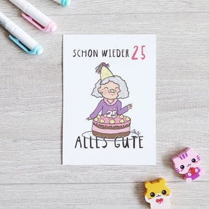 Postkarte / Geburtstagskarte "Schon wieder 25"