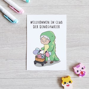 Carte postale / carte d’anniversaire « Bienvenue au Club des dinosaures »