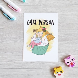 Postcard &quot;Cake Person&quot; - gift idea for baking professionals