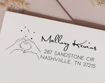Hearth Hands Address Stamp - Trendy Personalized Address & Signature, Custom Self-Inking Stamp - Popular Stamp - Taylor Inspired