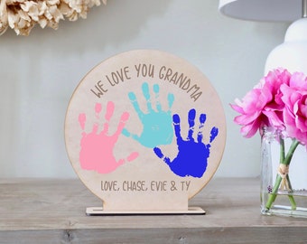 Handprint Sign DIY Grandparents Gift Dad Gift Mom Gift Handprint Sign Kids DIY Gift DIY Sign Kit Kids Craft Project Personalized Gift