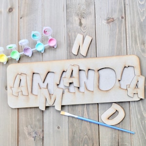 Personalize Name Puzzle Kit Kids DIY Name Puzzle Kids DIY Kit Kids Craft Child Craft Kids DIY Gift Sign Kit Kids Craft Project