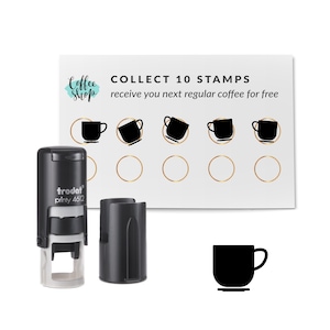 Loyalty Card Stamp | Mini Self Inking Stamp | Loyalty Card Self Inking Stamp| Coffee Cup Stamp| Business Stamp  | Custom Loyalty Card Stamp