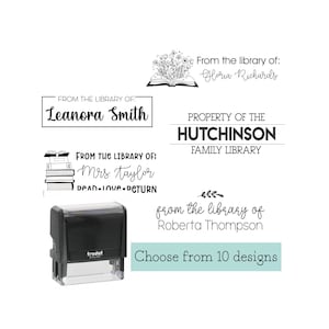 Personalized Book Stamp | Self Inking Library Stamp | Custom Book Stamp  | Bookplate Stamp | From the Library of | Custom Stamp | Book lover