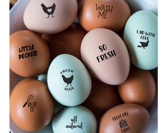 Choose 2 Egg Stamps | Mini Egg Stamp | Homesteading | Farm Stamp | Egg Marking | Egg Stamper | Egg Carton Stamp | Cute Egg Stamp | Farm Girl