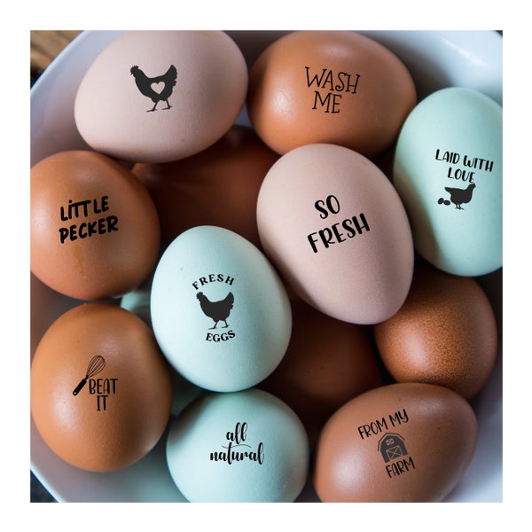 Choose 2 Egg Stamps | Mini Egg Stamp | Homesteading | Farm Stamp | Egg Marking | Egg Stamper | Egg Carton Stamp | Cute Egg Stamp | Farm Girl