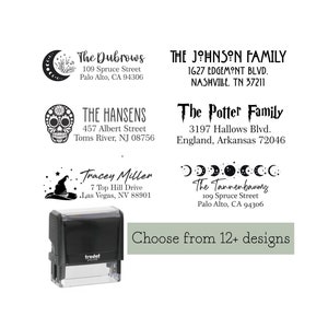 Custom Address Stamp | Moon Phases Stamp | Wizards Stamp | Celestial Stamp | Personalized Address Stamp | Witchy | Skull Stamp | Magic Stamp