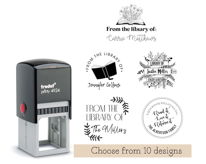 Personalized Book Stamp | Self Inking Library Stamp | Custom Book Stamp  | Bookplate Stamp | From the Library of | Custom Stamp | Book lover