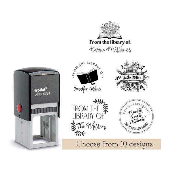 Personalized Book Stamp | Self Inking Library Stamp | Custom Book Stamp  | Bookplate Stamp | From the Library of | Custom Stamp | Book lover