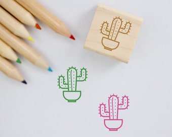 Cactus Mini Rubber Stamp Tiny Stamp Mini Stamp Cactus Stamp 1 inch