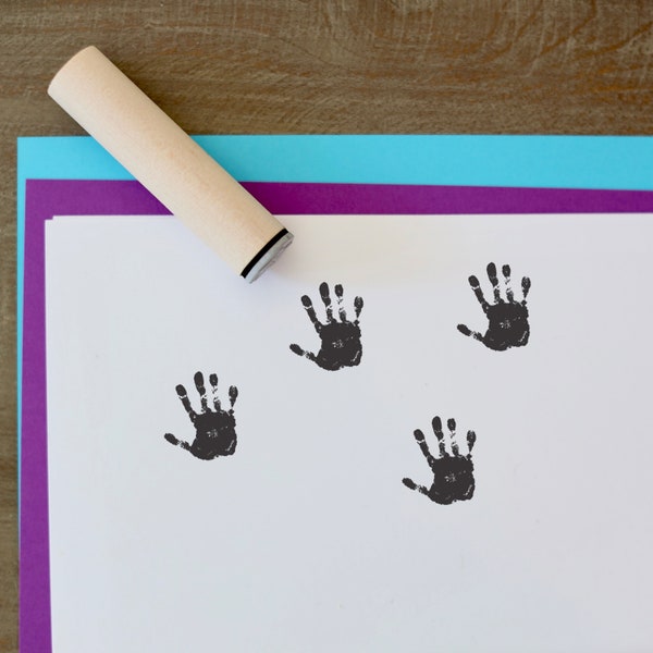 Hand Print Stamp and Print Mini Stamp | Kids stamp | Craft Stamp | Craft supplies |Planner Stamps | Mini Stamps | Scrapbooking Stamps