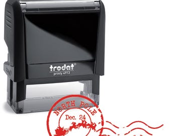 North Pole Christmas Stamp • Santa Postmark Stamp • Self Inking Holiday Stamp • Reindeer Santa Mail Stamp • Letters to Santa Envelope Stamp