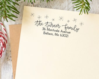 Custom Return Address Stamp | Self Inking Return Address Stamp | Personalized Rubber Stamp | Christmas Stamp | Christmas Cards Stamp