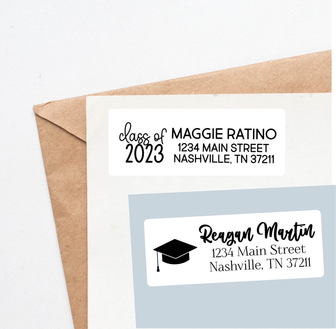 2023 Graduation Address Labels Personalized Labels Custom Etsy