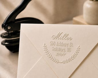 Custom Address Embosser – Personalized Return Address Stamp Seal for Envelopes, Wedding Stationery, Housewarming or Couple Gift