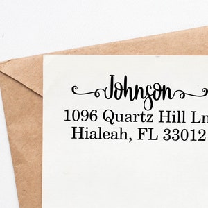 Custom Return Address Stamp | Self Inking Return Address Stamp | Personalized Rubber Stamp | Wedding Stamp | Calligraphy Stamp Housewarming