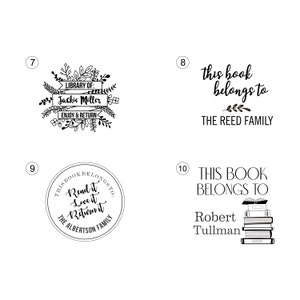 Personalized Book Stamp Self Inking Library Stamp Custom Book Stamp Bookplate Stamp From the Library of Custom Stamp Book lover image 6