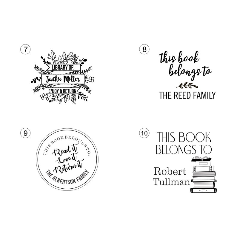 Personalized Book Stamp Self Inking Library Stamp Custom Book Stamp Bookplate Stamp From the Library of Custom Stamp Book lover image 6