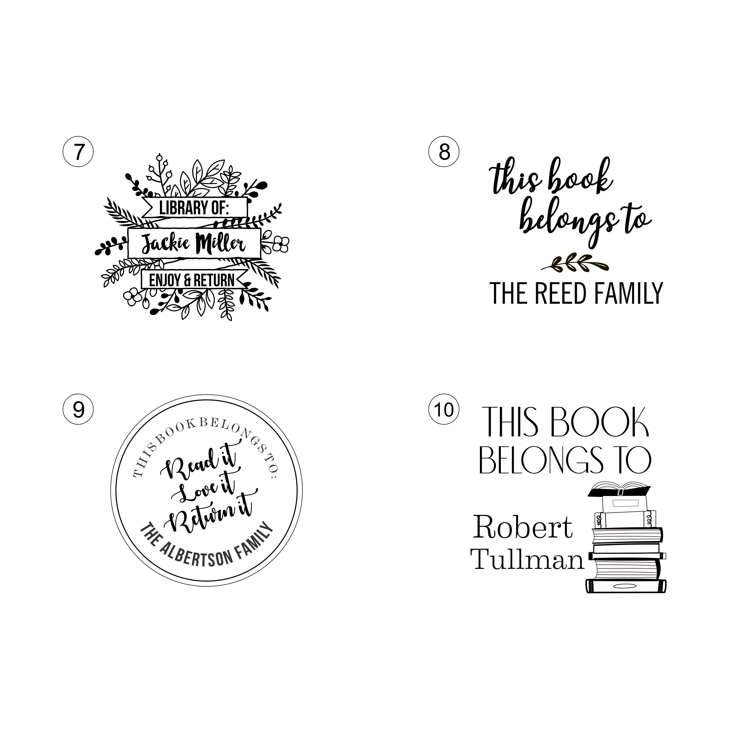 Personalized Book Stamp Self Inking Library Stamp Custom Etsy