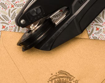 Personalized Holiday Embosser Festive Christmas Envelope Seal Custom Plastic Stamp for Cards & Stationery Gifts