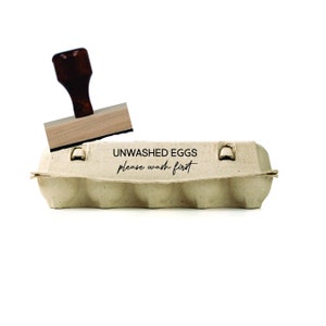 Egg Stamp | Unwashed Eggs Stamp | Egg Carton Stamp | Egg Label | Homesteading | Farm Stamp | Egg Marking | Egg Handling Stamp | Chickens