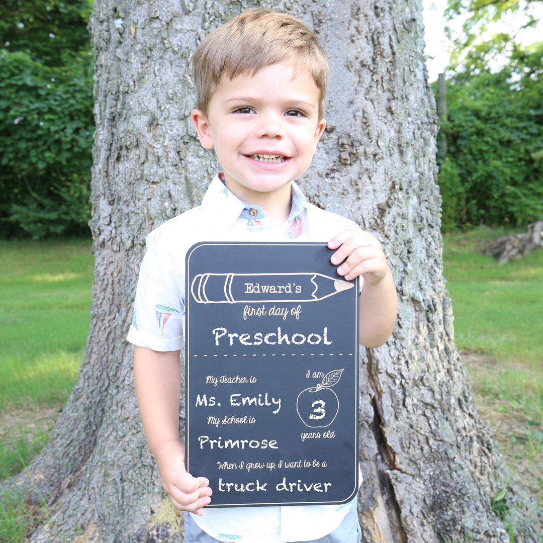 First Day of School Chalkboard Personalized Back to School Sign Back to
