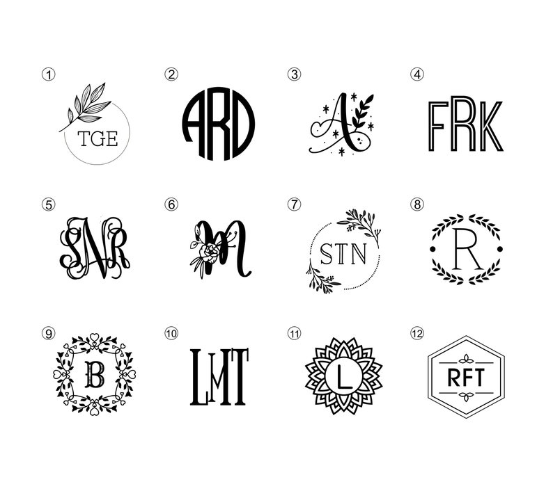 Personalized Monogram Stamp Self Inking Stamp Personalized Wedding Stamp Custom Stamp Stationery Stamp Initial Stamp image 3