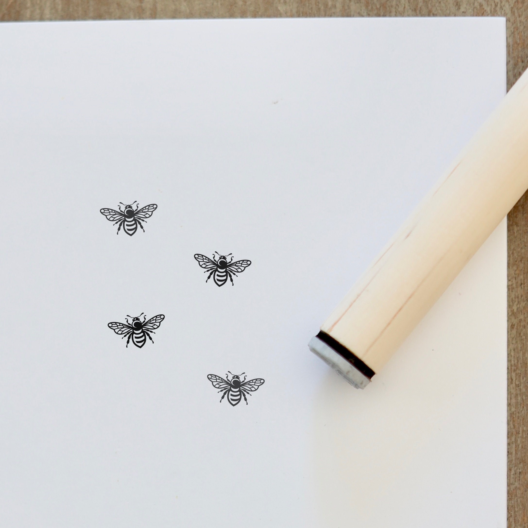 Bee Rubber Stamp, 3/5 Inch Small Mini Bumble Bee Stamp for Scrapbooking  Card Making Planner