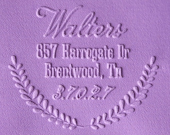 Custom Address Embosser – Personalized Return Address Stamp Seal for Envelopes, Wedding Stationery, Housewarming or Couple Gift