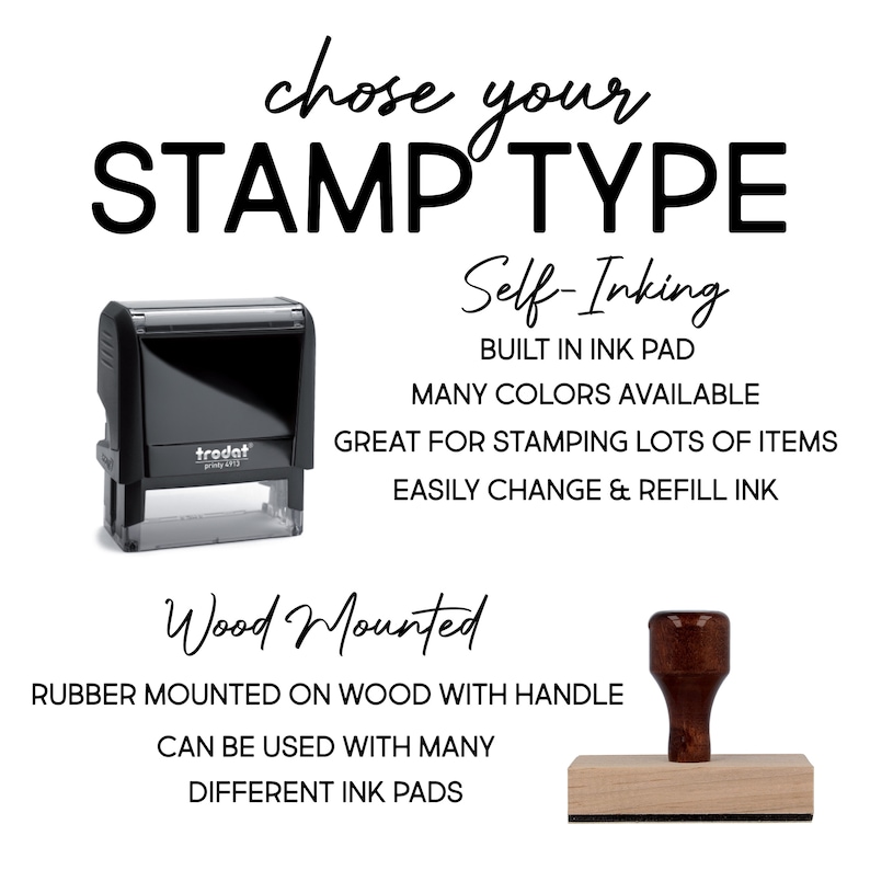 a stamper with a stamp on it that says choose your stamp type