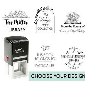 Custom Book Stamp Library Stamp Book Lover Gift From the library of Personalized Book Stamp Reader Gift Bookplate stamp Teacher Book Stamp