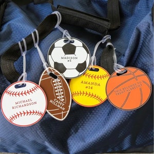 Personalized Sports Tag Name Backpack Tag Lunchbox Tag Name Tag Child Gift School Supplies Personalized Name Label Backpack Label