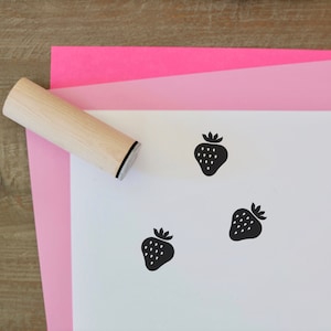 Strawberry Mini Stamp | Strawberry Stamp | Fruit Stamp | Craft Stamp | Gift Packaging | Craft Supplies |  Bullet Journal Stamp