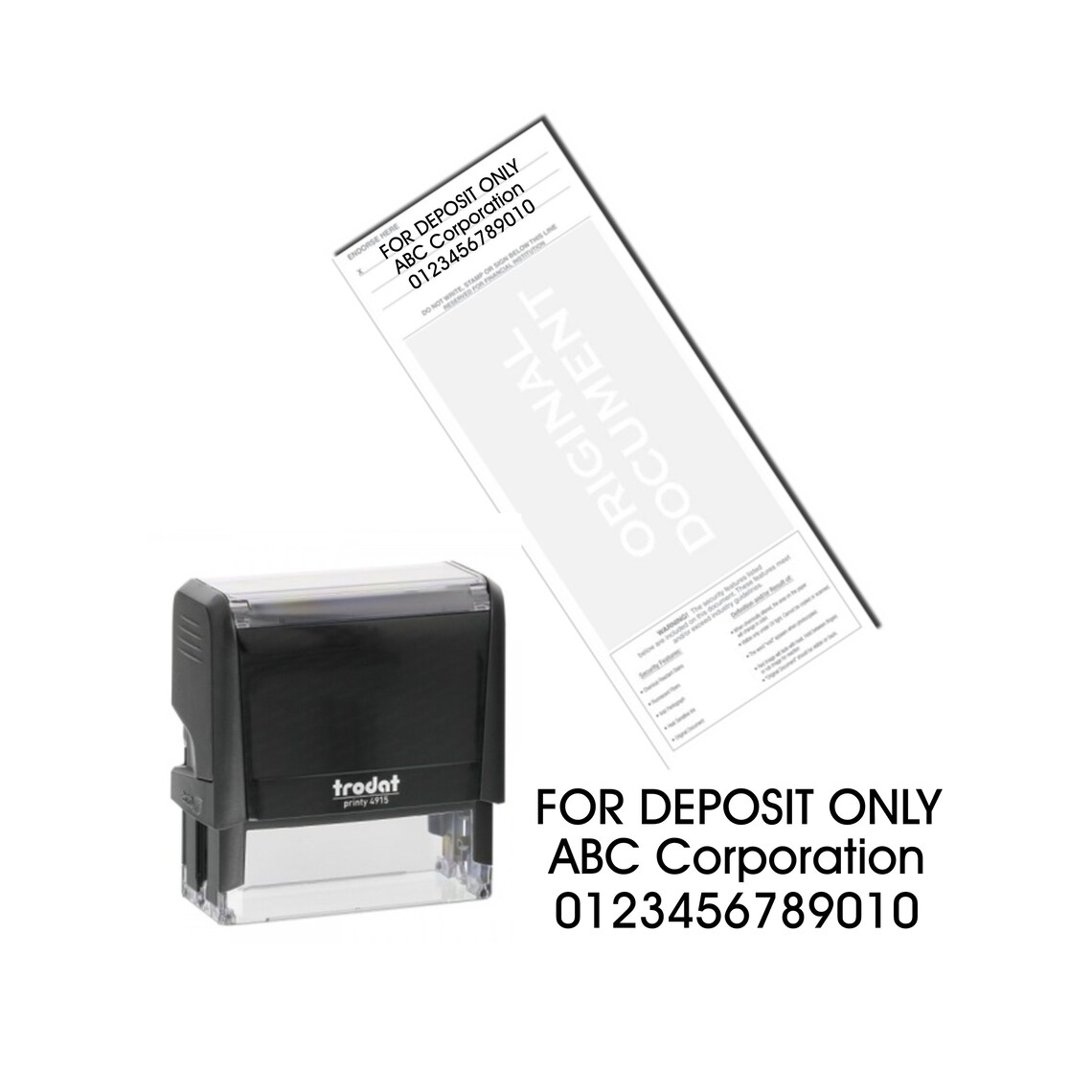 Bank Deposit Stamp Custom Bank Endorsement Custom Business Check Stamp ...