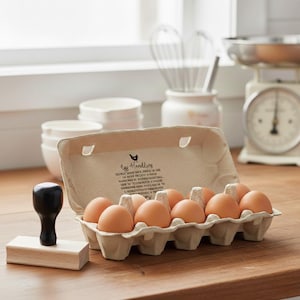 Egg Stamp | Egg Handling Stamp | Egg Label | Fresh Eggs Stamp | Homesteading | Farm Stamp | Egg Marking | Egg Stamper | Egg Carton Stamp image 1