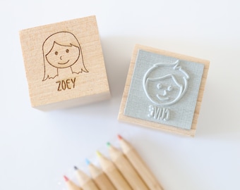 Kid Face Mini Rubber Stamp Mini Stamp Kids Stamp Craft Stamp 1 inch Stamp Rubber Toddler Gift Toddler Play Child Gift Educational Toy