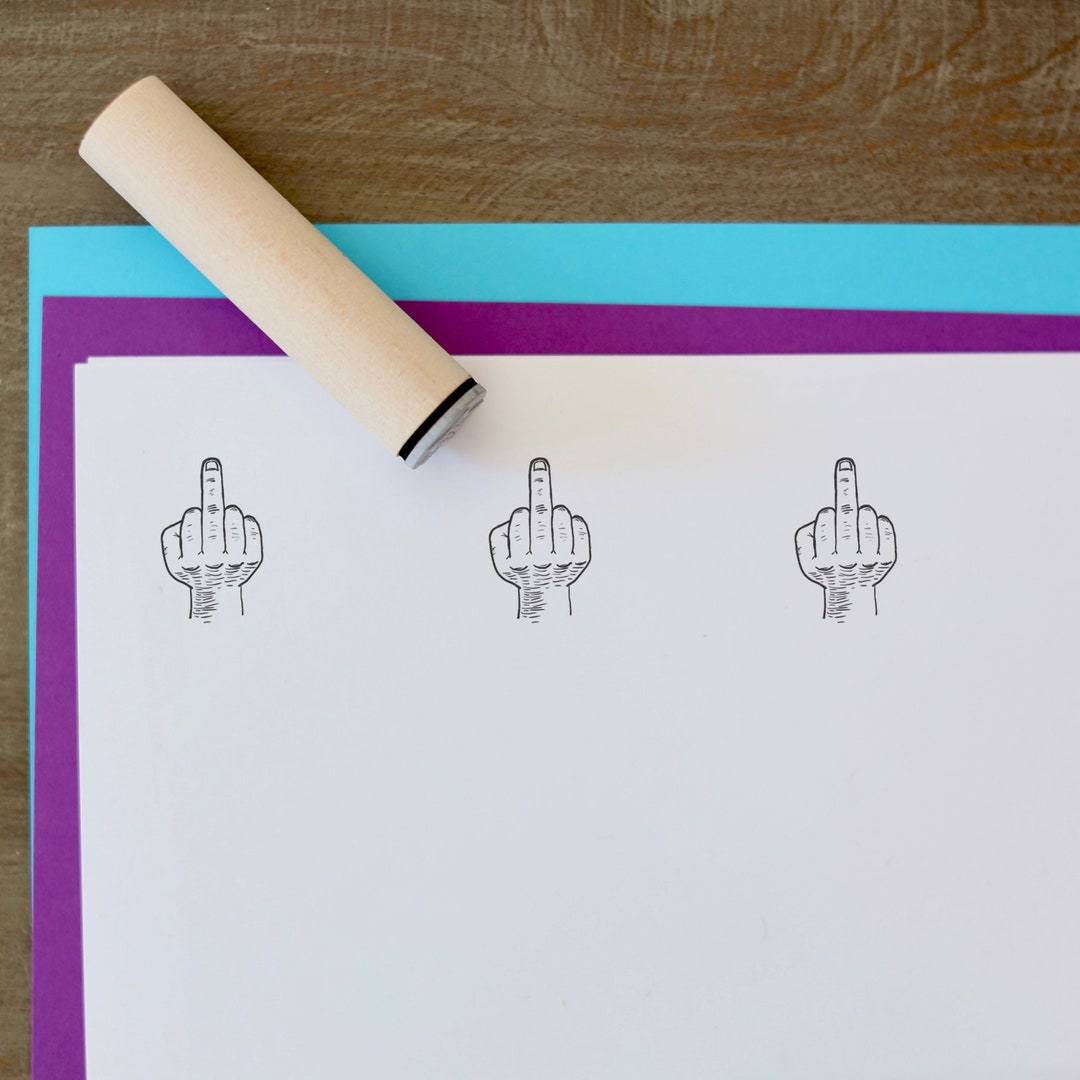 Middle Finger Stamp L Finger Stamp Rude Stamp Craft Stamp Craft