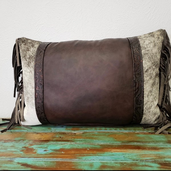 Cowhide Pillow Etsy