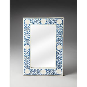 Handmade Bone Inlay Floral Pattern Mirror Frame/ with Free Mirror/ Wall Hanging/ Mirror /Wall Mirror /Wall Decor