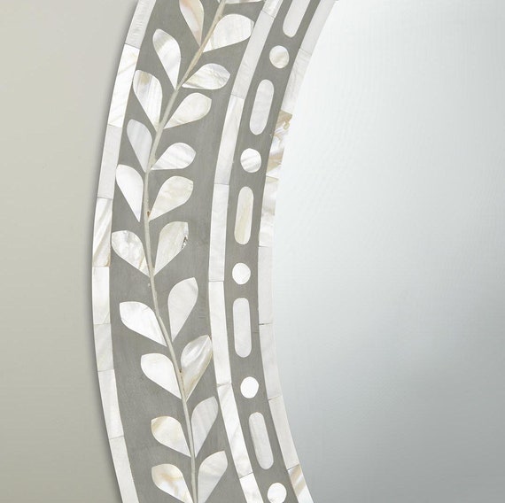 Mother Of Pearl Inlaid Round Mirror Mother Of Pearl Inlaid Round Mirror