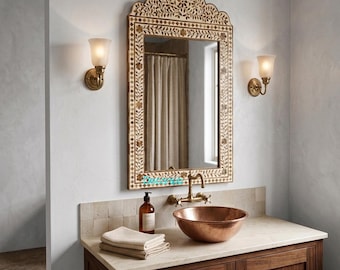 Handmade Indian Decorative Mirror, Boho Wall Decor, Housewarming Gift