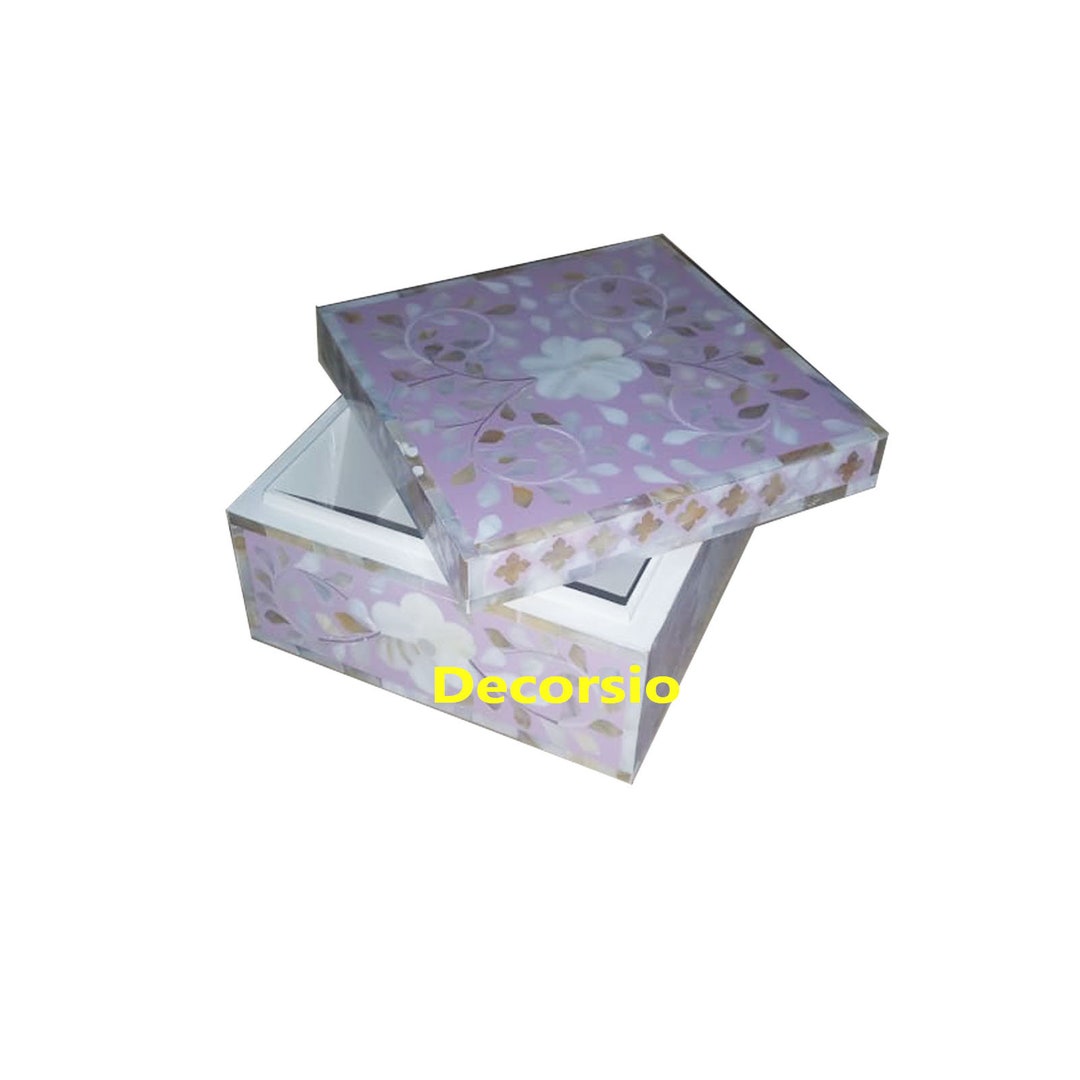 Handgemachte Perlmutt Inlay Lila Sqaure Box / Dekorative Box / Etsy.de