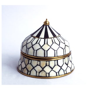 Handmade Bone Inlaid Black Geometric Patterned Box /Jewelry Box /Decorative Box/ Storage Box /Gift Box