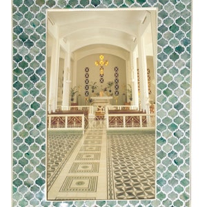 Handmade Bone Inlay Green Moroccan Pattern Mirror Frame with Free Mirror Wall /Hanging Mirror /Wall Mirror/ Wall Decor